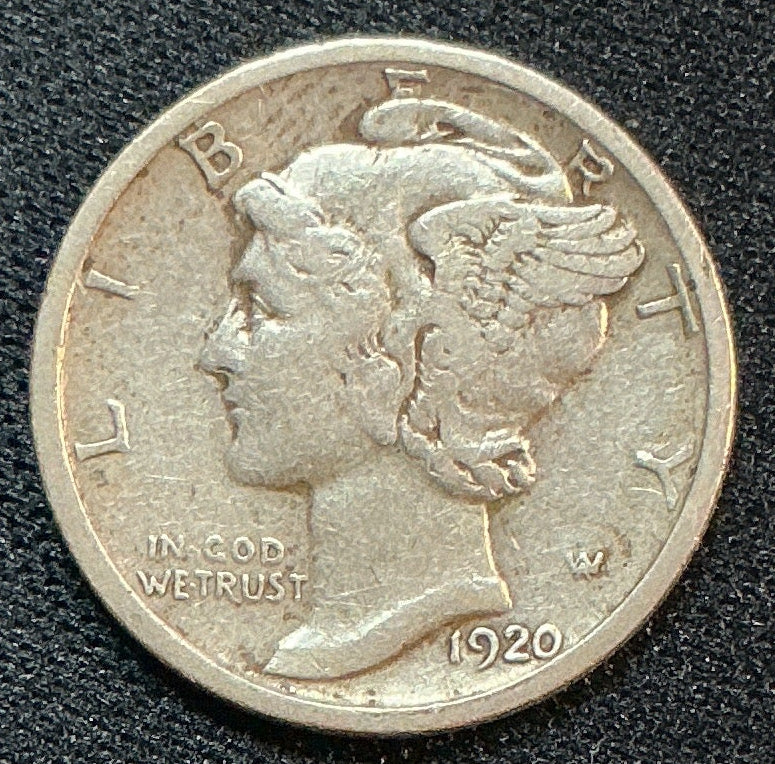 1920-D Mercury Dime, Fine Circulated Coin, Store #DE0517