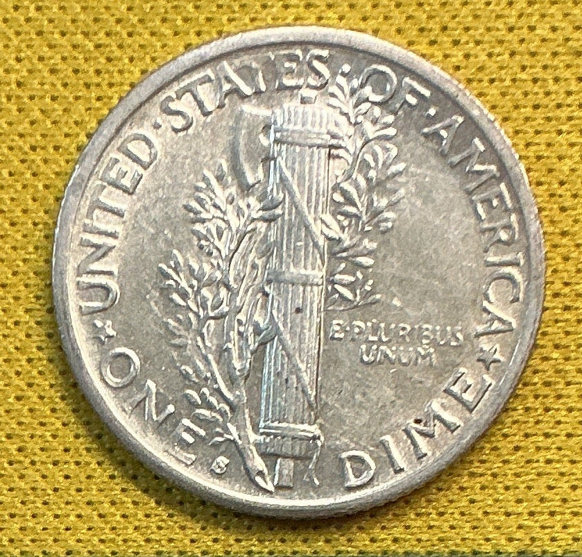 1940-S Mercury Dime, Mint State Uncirculated Coin, Store #DE0684