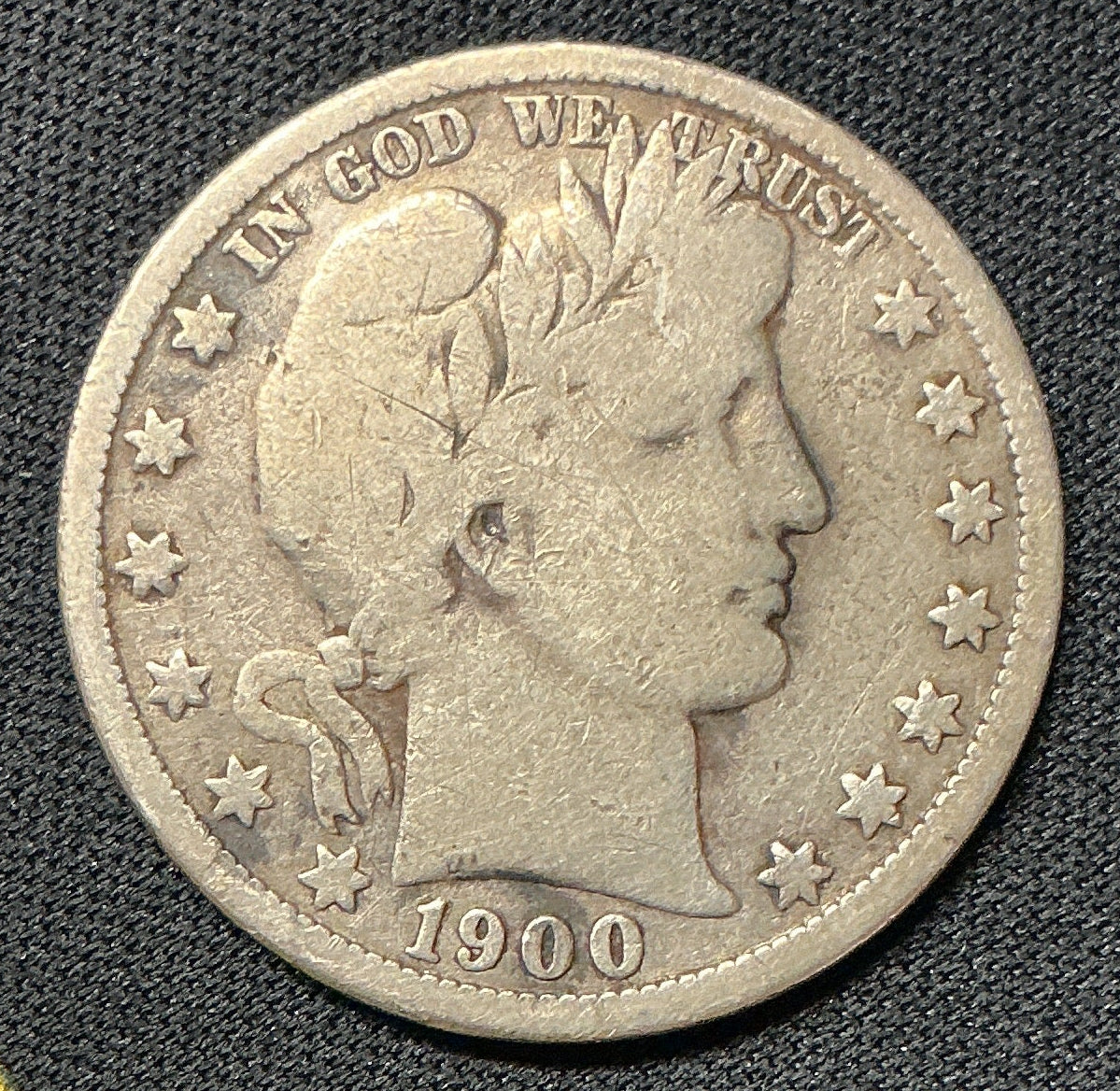 1900-O Barber Half Dollar, Very Good Circulated Coin, Store #HR0864