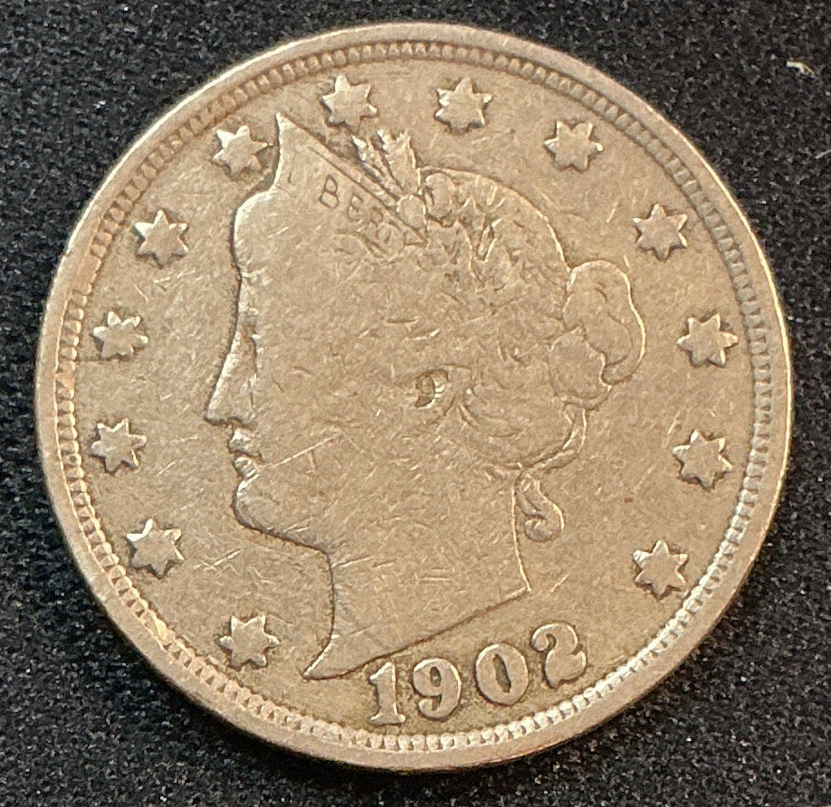 1902 Liberty Nickel, Very Good Circulated Coin, Store #NL885
