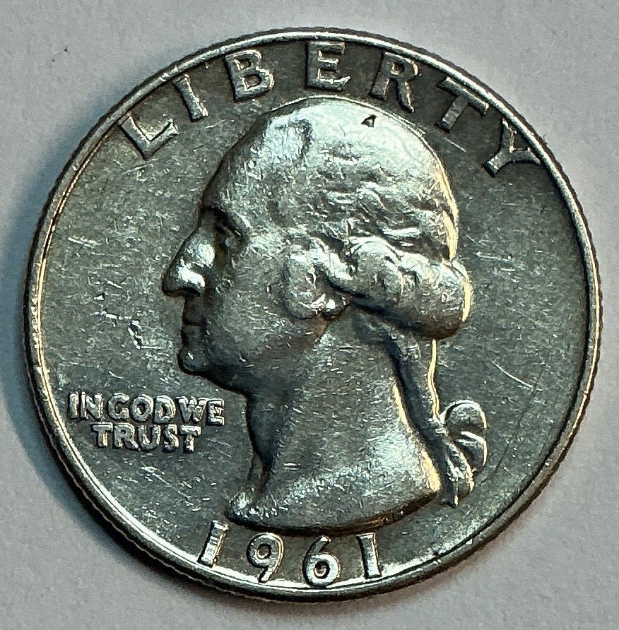 1961-D Silver Washington Quarter., Uncirculated Coin., Store #QR1786