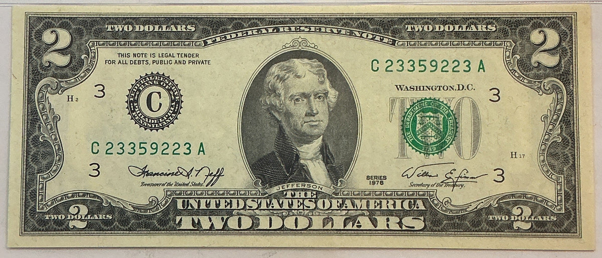1976 $2 Federal Reserve Bank Note, PMG GEM UNC-65, GFRB086