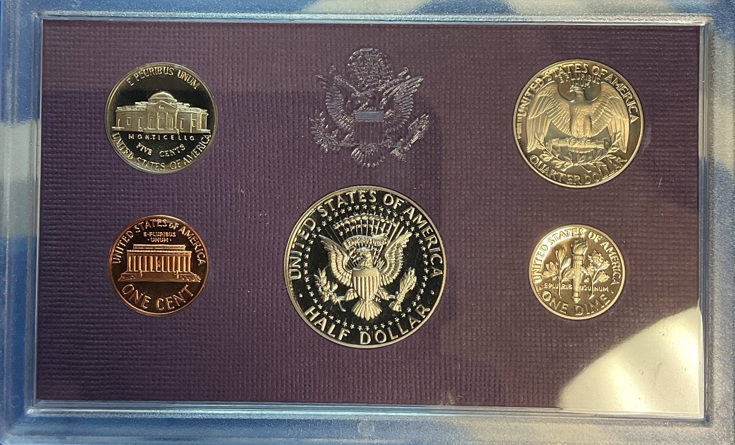 1987 Proof Set, 5 Coin Proof Set, Encased in Original Government Packaging.