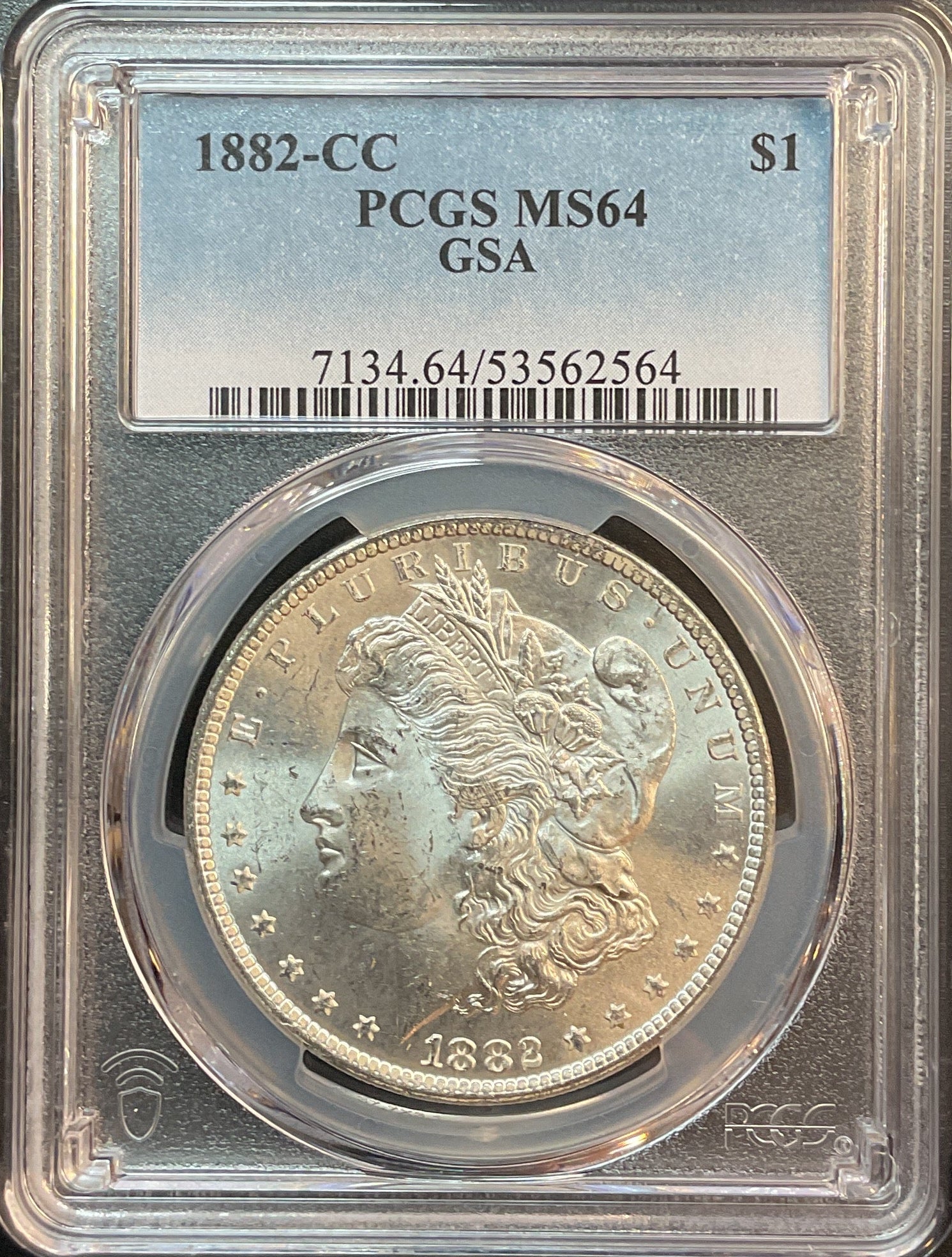1882-CC Morgan Silver Dollar, PCGS Certified and Graded MS-64, Store SALE #GDR0362