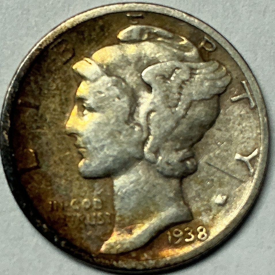 1938-D Mercury Dime, Fine Circulated Coin, Store #DE0994