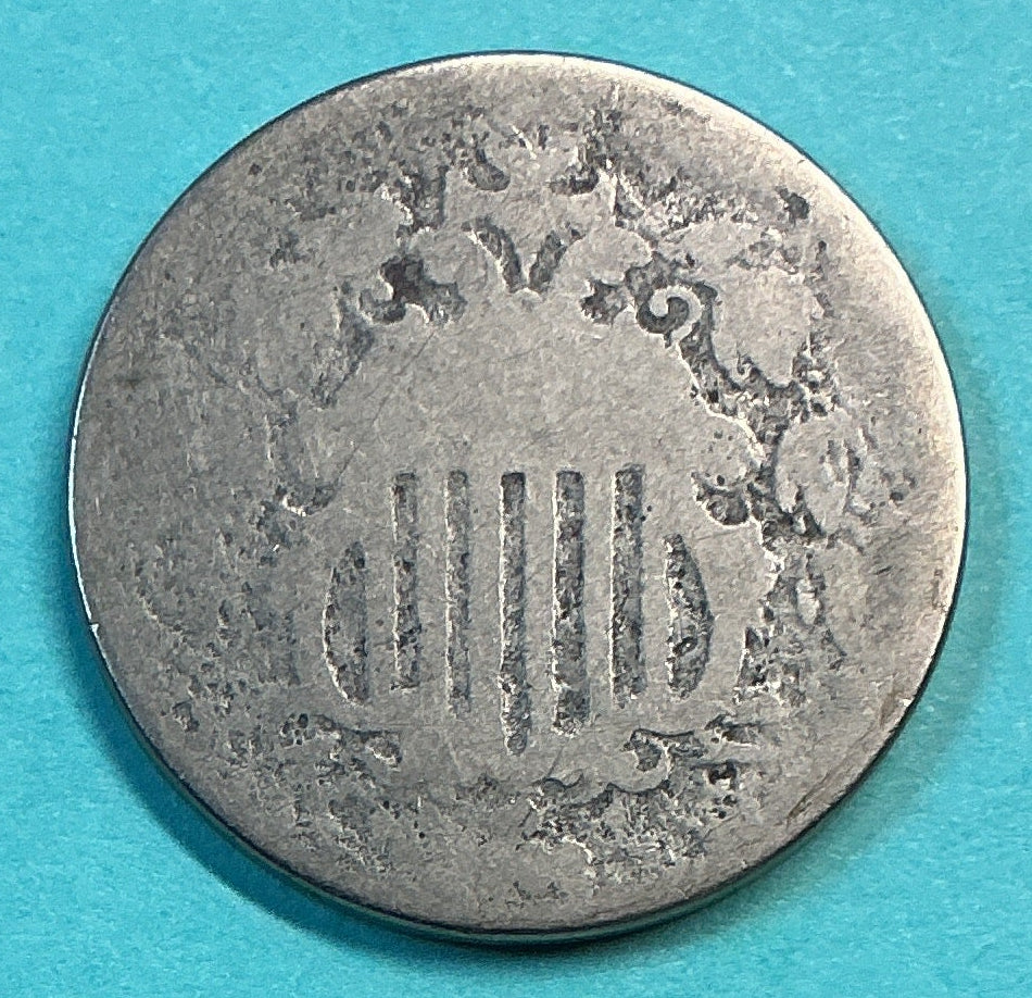 1868 Shield Nickel, About Good Circulated Coin, Store #NL0103