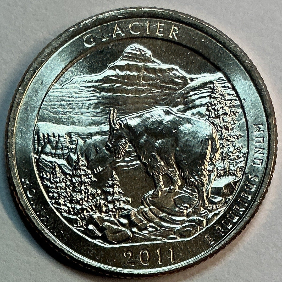 2011-P Brillant Uncirculated, Glacier National Park, Montana, Washington Quarter