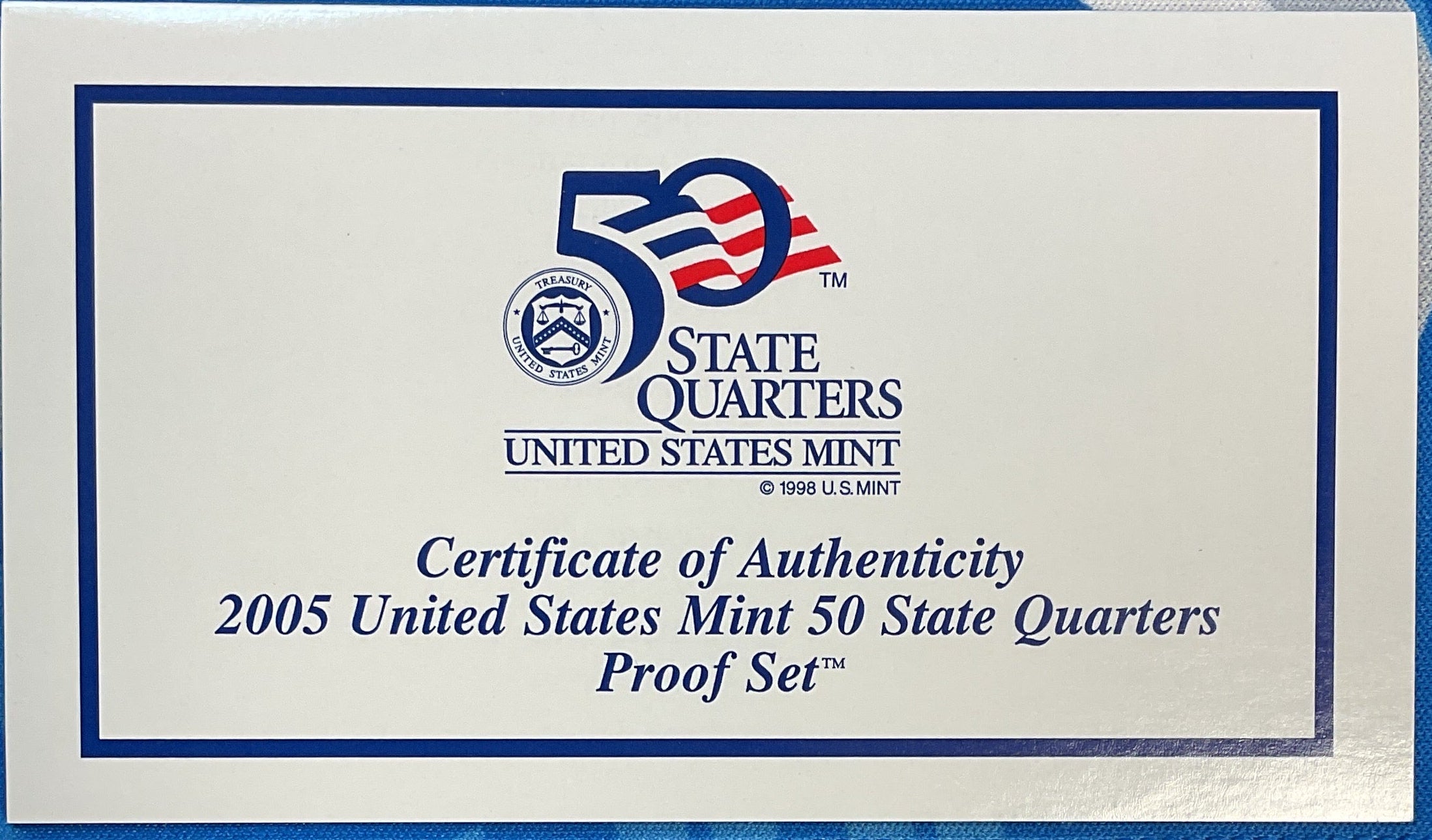 2005 U.S. Mint 50 State Quarters Proof Set, in Original Government Packaging.