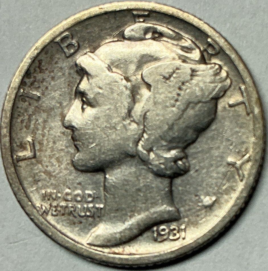 1931-D Mercury Dime, Fine Circulated Coin, Store #DE0982