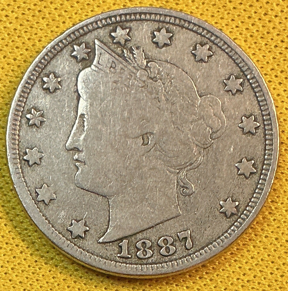 1887 Liberty Nickel, Fine Circulated Coin., Store Sale #NL874