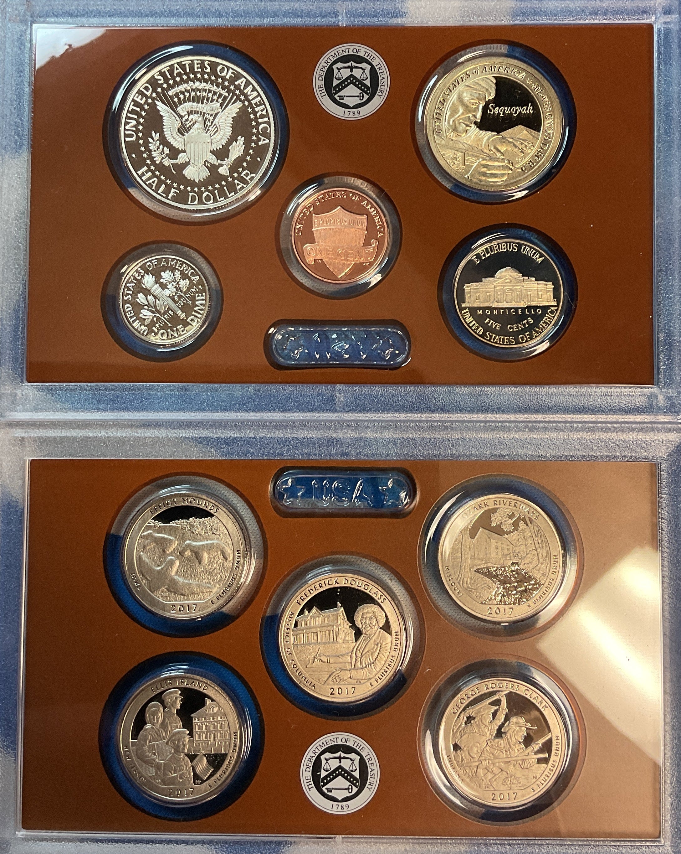 2017 Proof Set, 10 Coin Proof Set, Encased in Original Government Packaging.