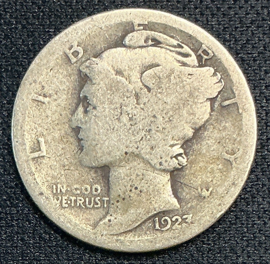 1923 Mercury Dime, About Good Circulated Coin, Store #DE0531