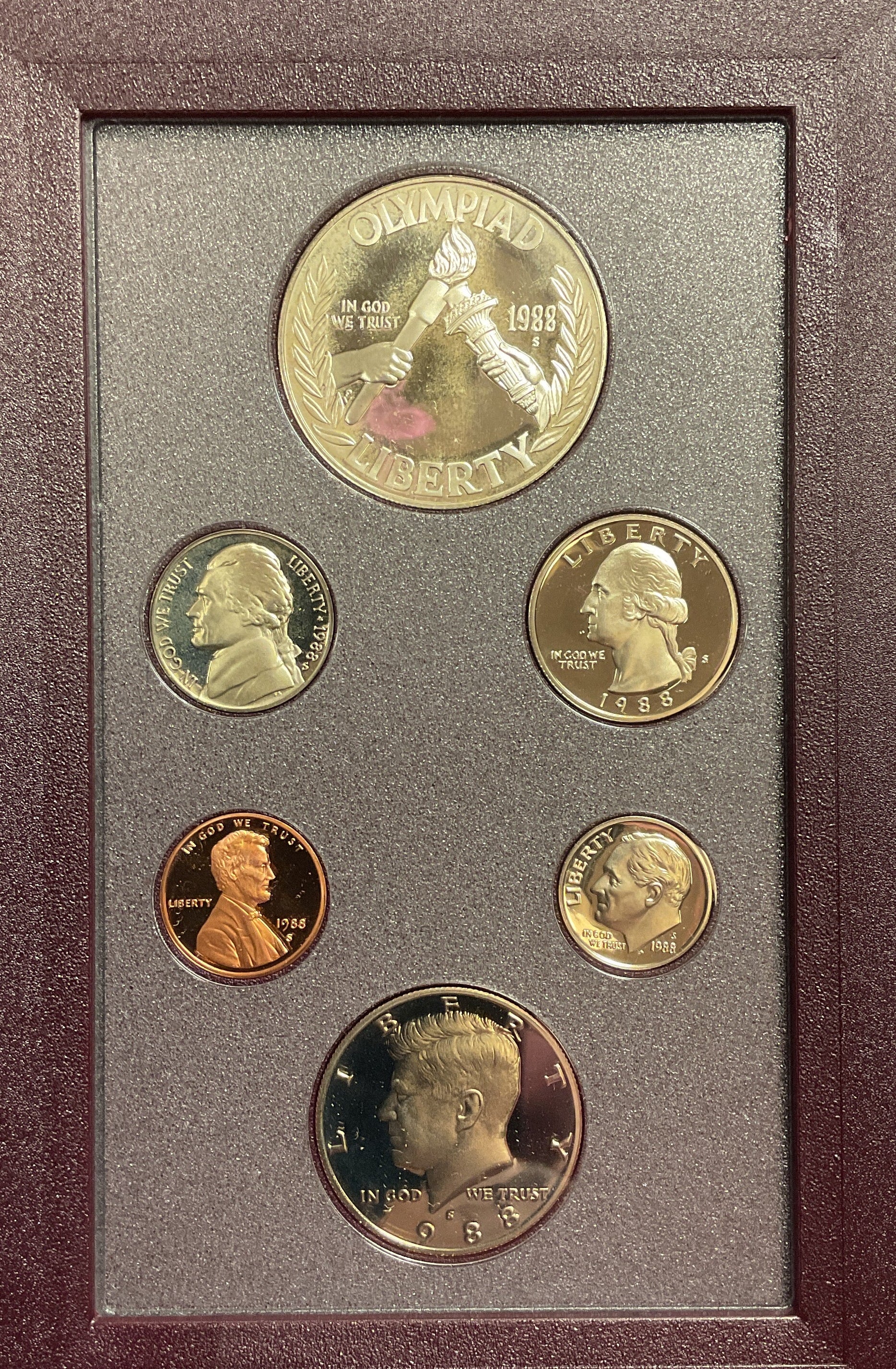1988 U.S. Mint Prestige Set, U.S. Olympic Coins Commemorative. Store #PT008