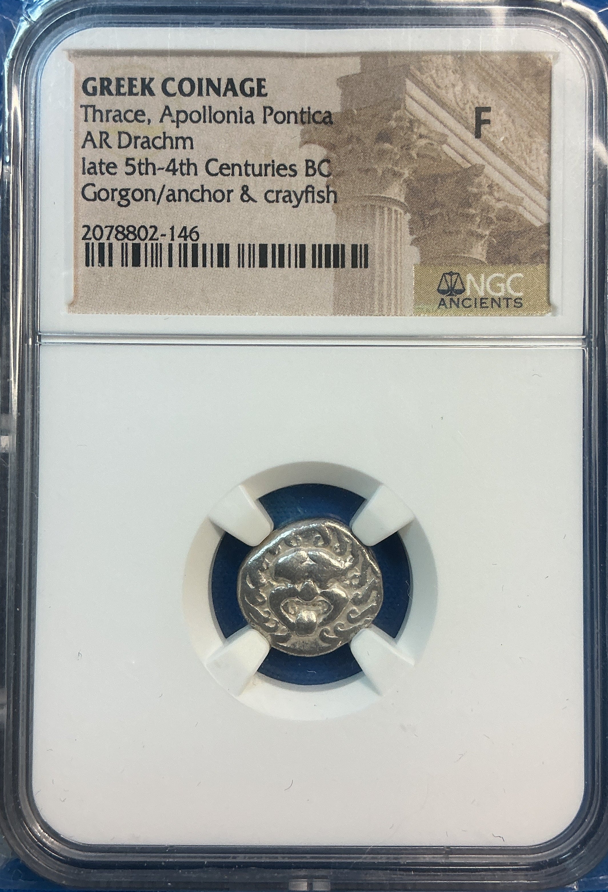 Ancient Coinage, Greek Coinage, Thrace, Apollonia Pontica, AR Drachm, Store #AT0030