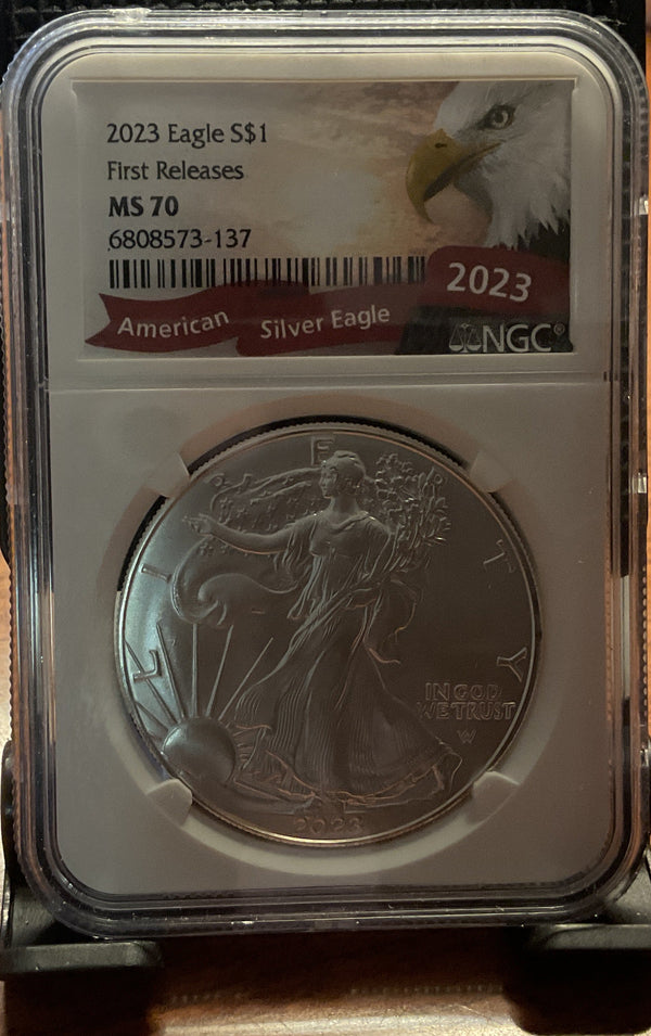 .999 Silver, 1 Troy Ounce, 2023(W) American Silver Eagle, NGC MS-70, Store #AE0264
