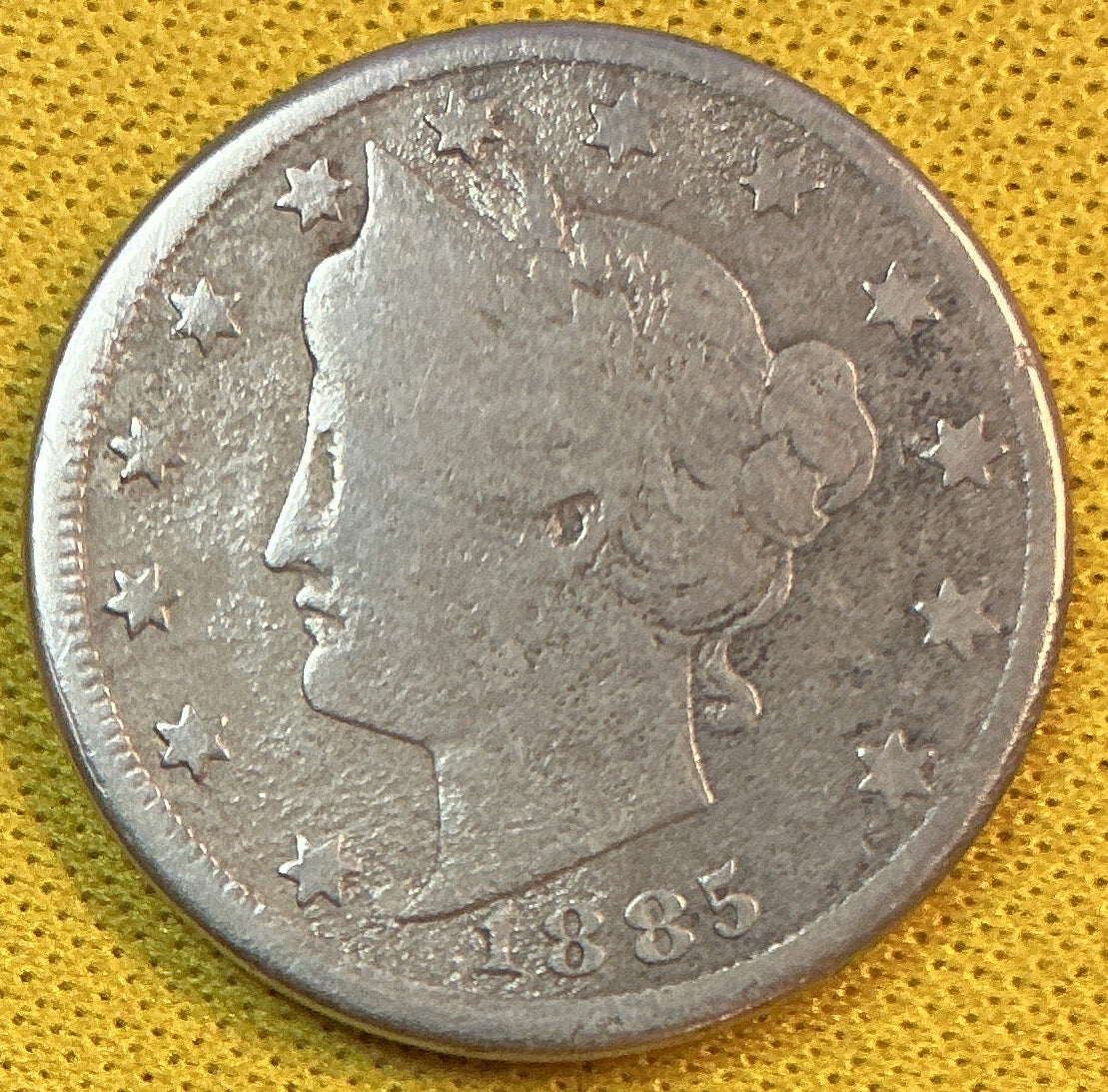 1885 Liberty Nickel, Very Good Circulated Coin., Store Sale #NL872
