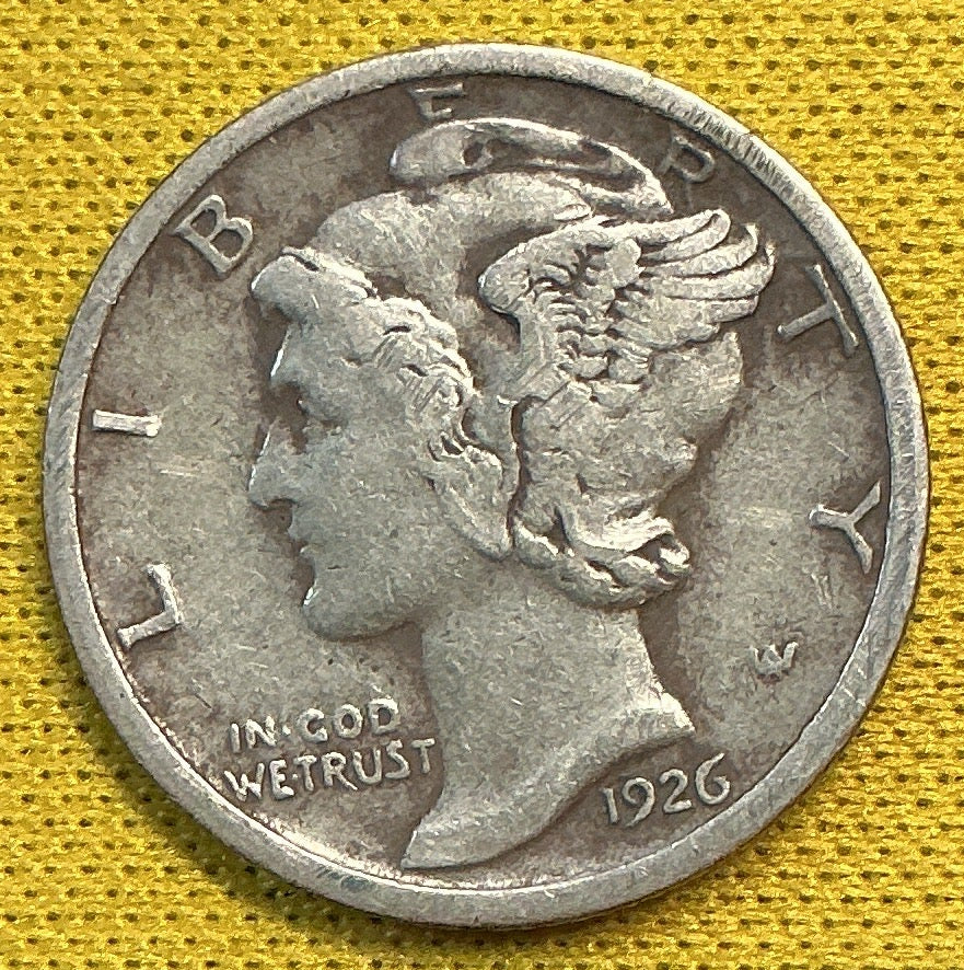 1926 Mercury Dime, Very Fine-30 Circulated Coin, Store #DE0580