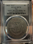 .999 silver, 1 Troy Ounce, 2023 Fiji Privy Morgan Ag, PCGS MS-70, Store