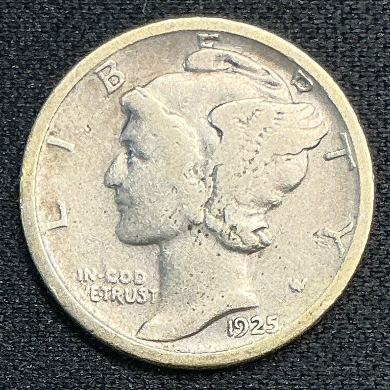1925-D Mercury Dime, Fine Circulated Coin, Store #DE0537