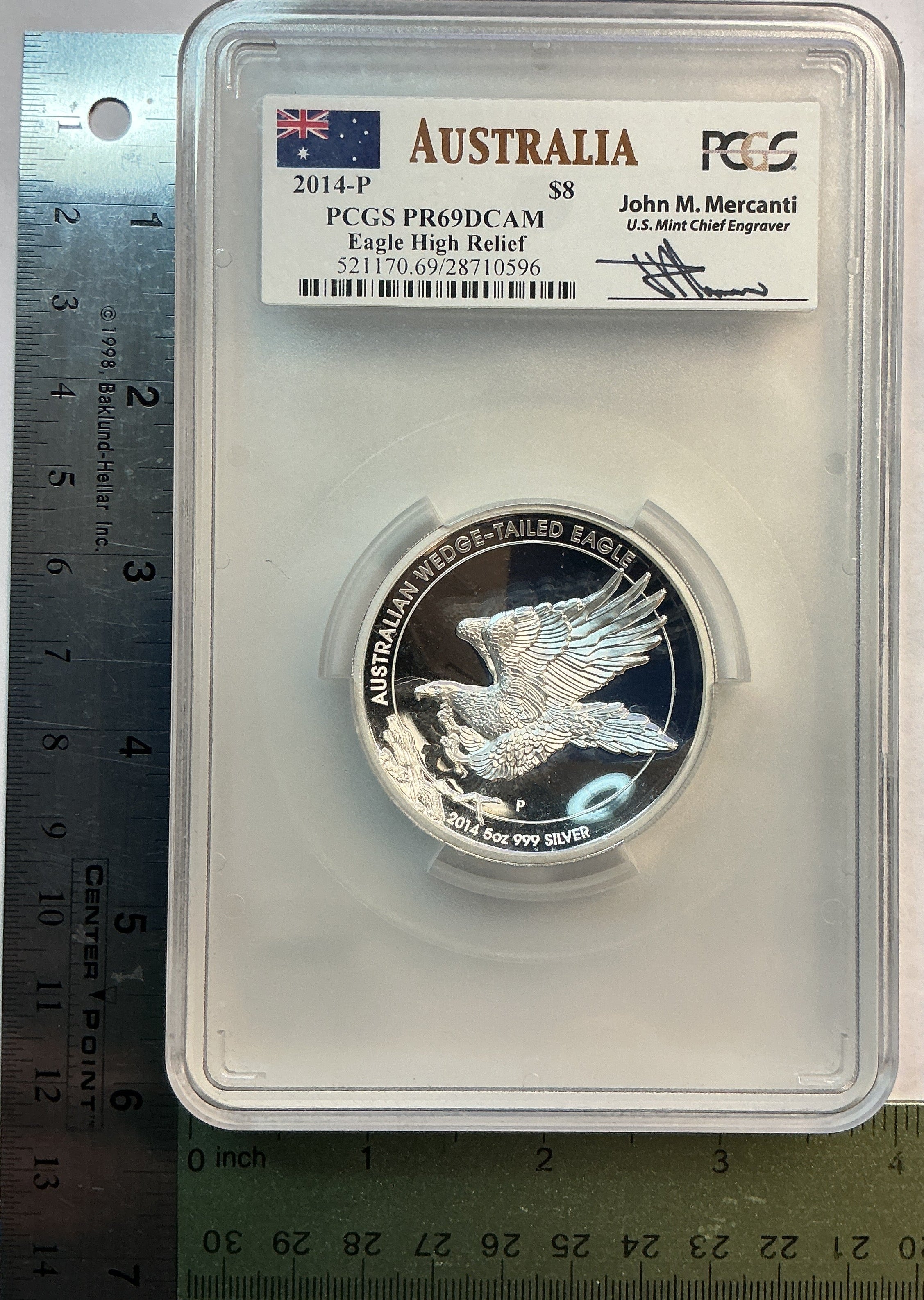2014-P, PCGS 5-ounce PR69 DCAM Eagle High Relief Australian Wedge-Tailed Eagle #SR101
