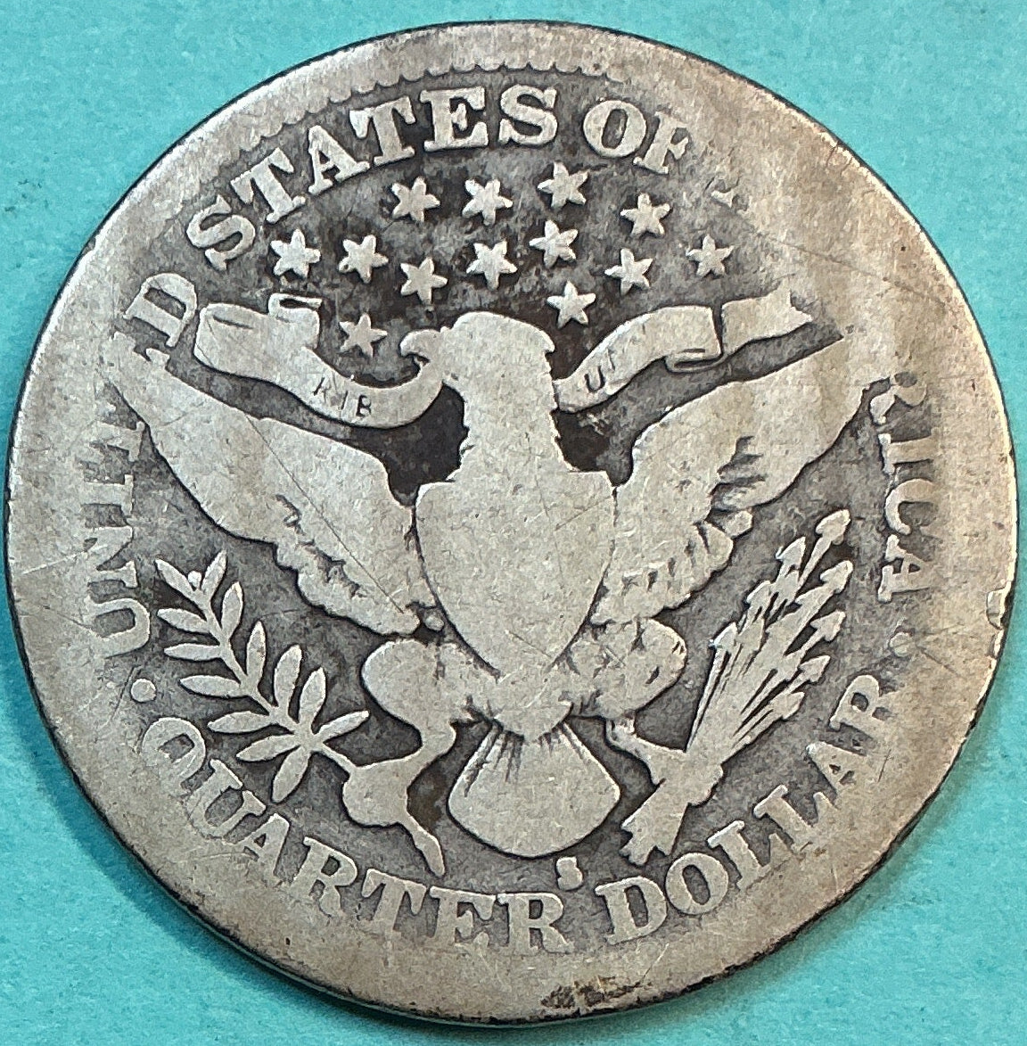 1914-S Barber Quarter., About Good Circulated Details., Store#QR1318
