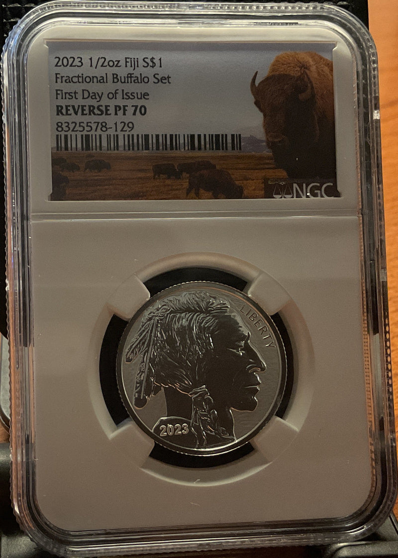 .999 silver, 1 Troy Ounce, 2023 Fractional Buffalo Set, REVERSE PF-70, Store