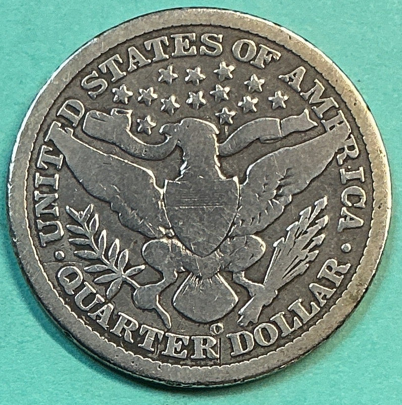 1898-O Barber Quarter., Good Circulated Details., Store#QR1208