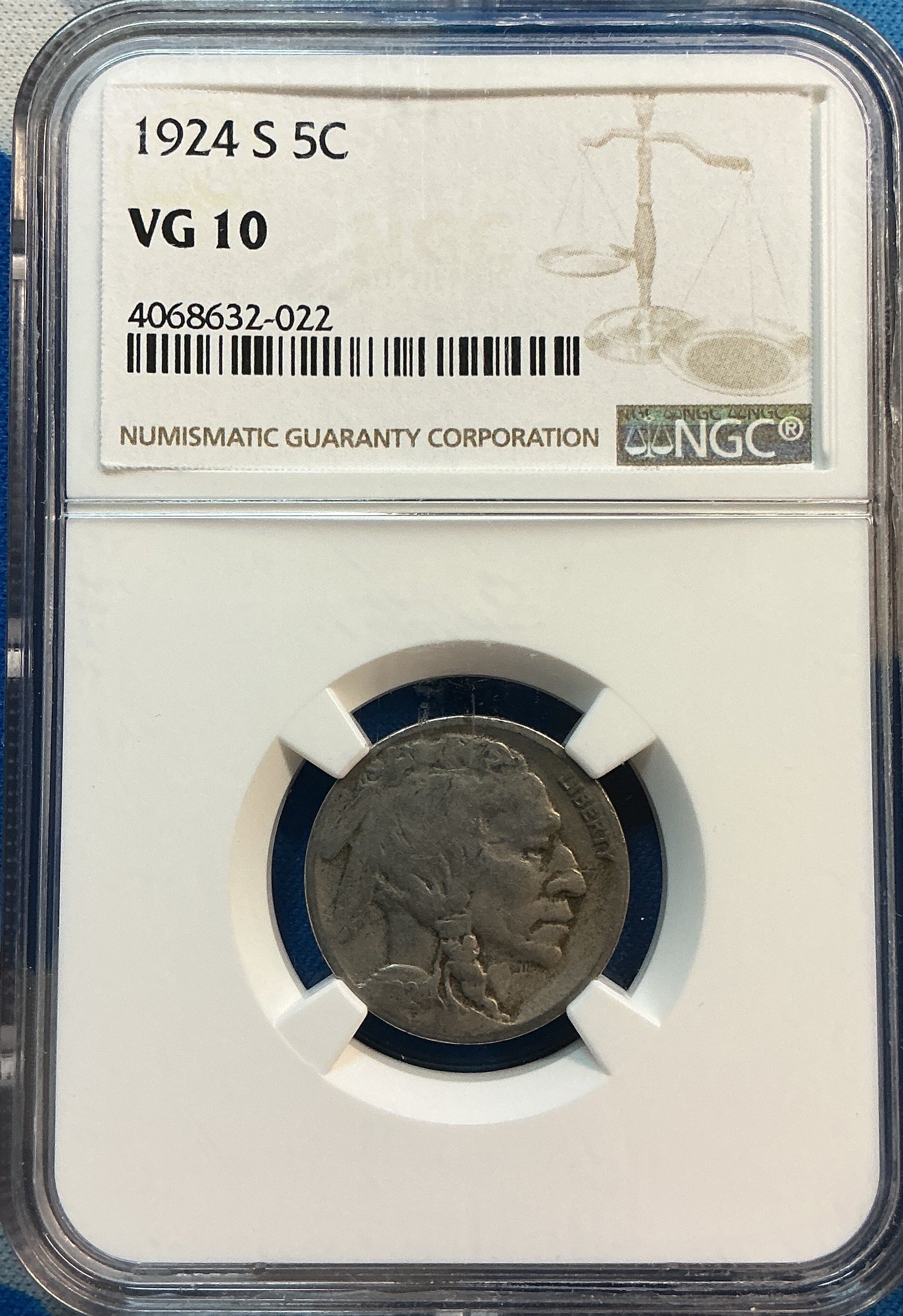 1924-S Buffalo Nickel, NGC, VG 10 Coin, Store #GNL037
