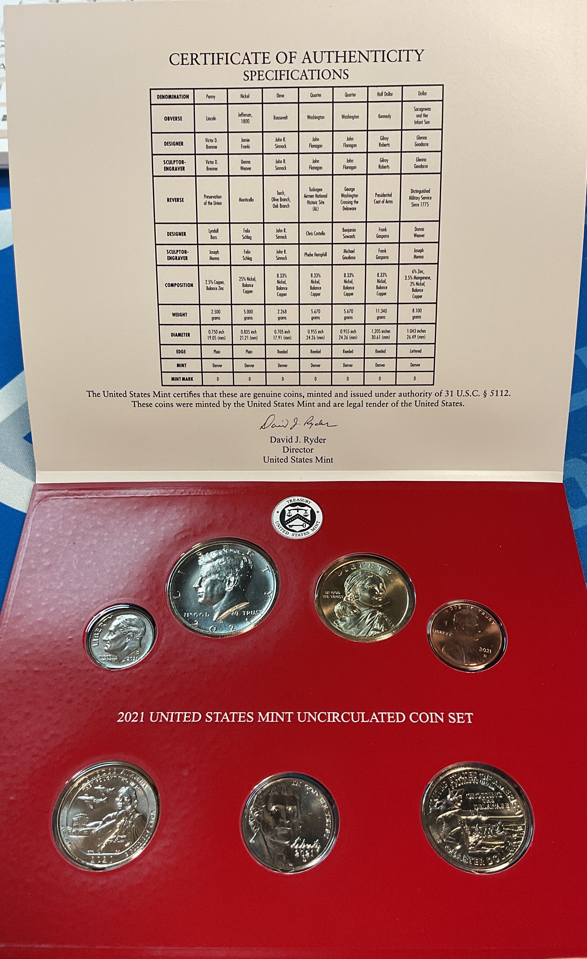 2021 United States Uncirculated 16-Coin Mint Set