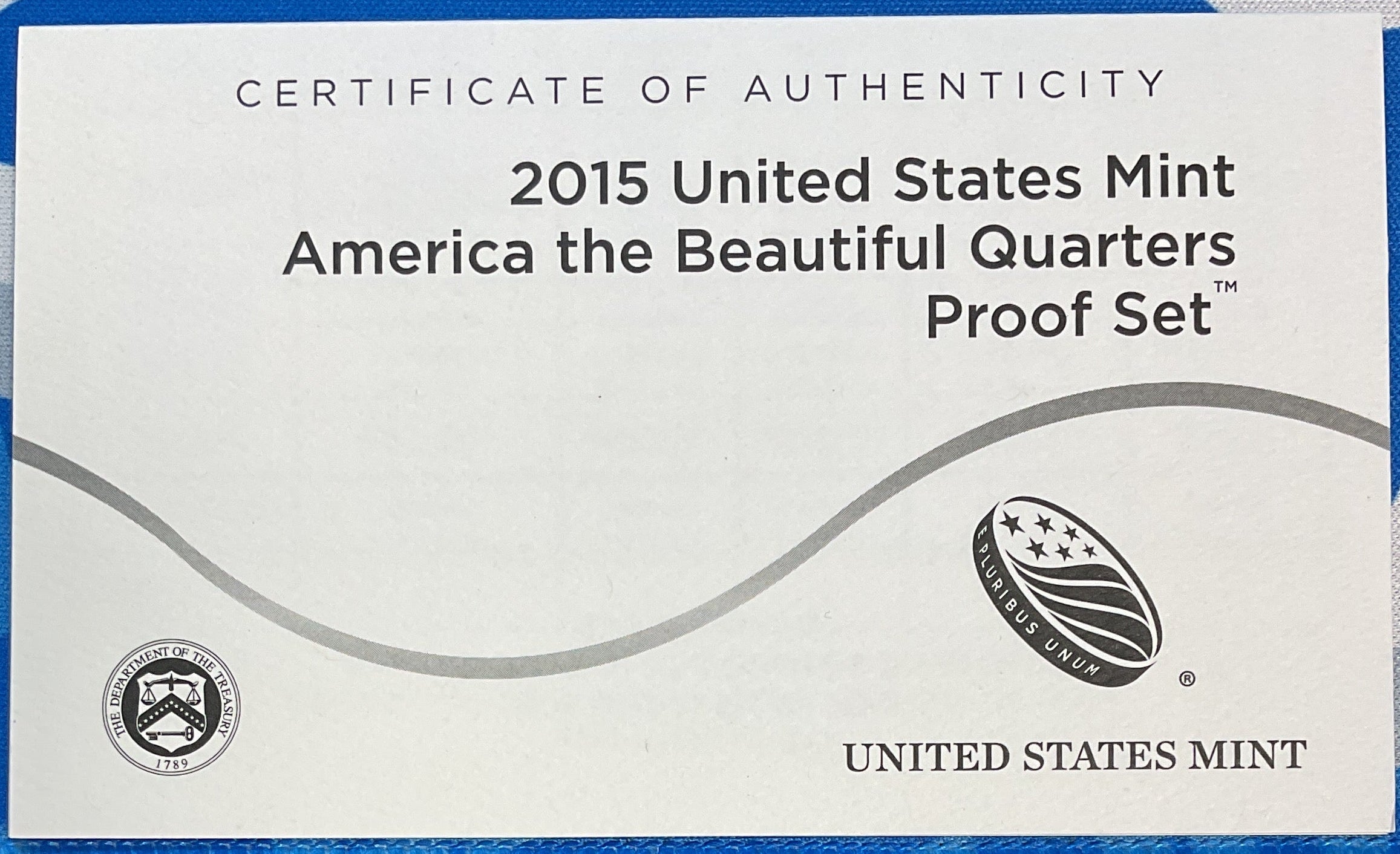 2015 U.S. Mint America the Beautiful Quarters Proof Set, in Original Government Packaging