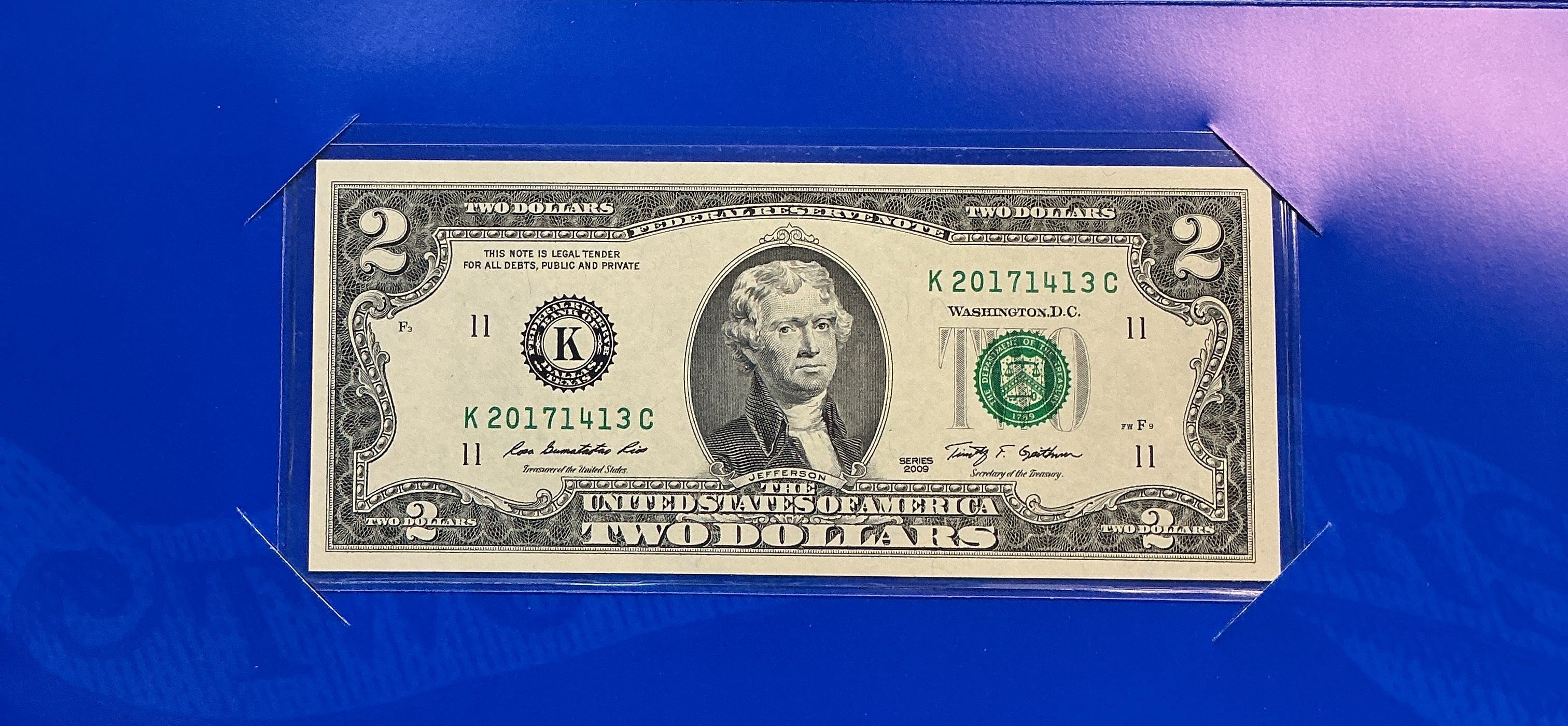 2017 $2 Triple Deuce Set, F.R.N., Same Serial Numbers, Store #FRN033