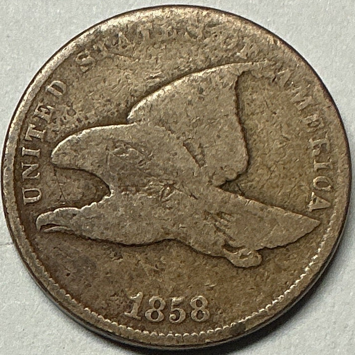 1858 Flying Eagle Cent, Very Good Circulated Coin, Store #CT1723