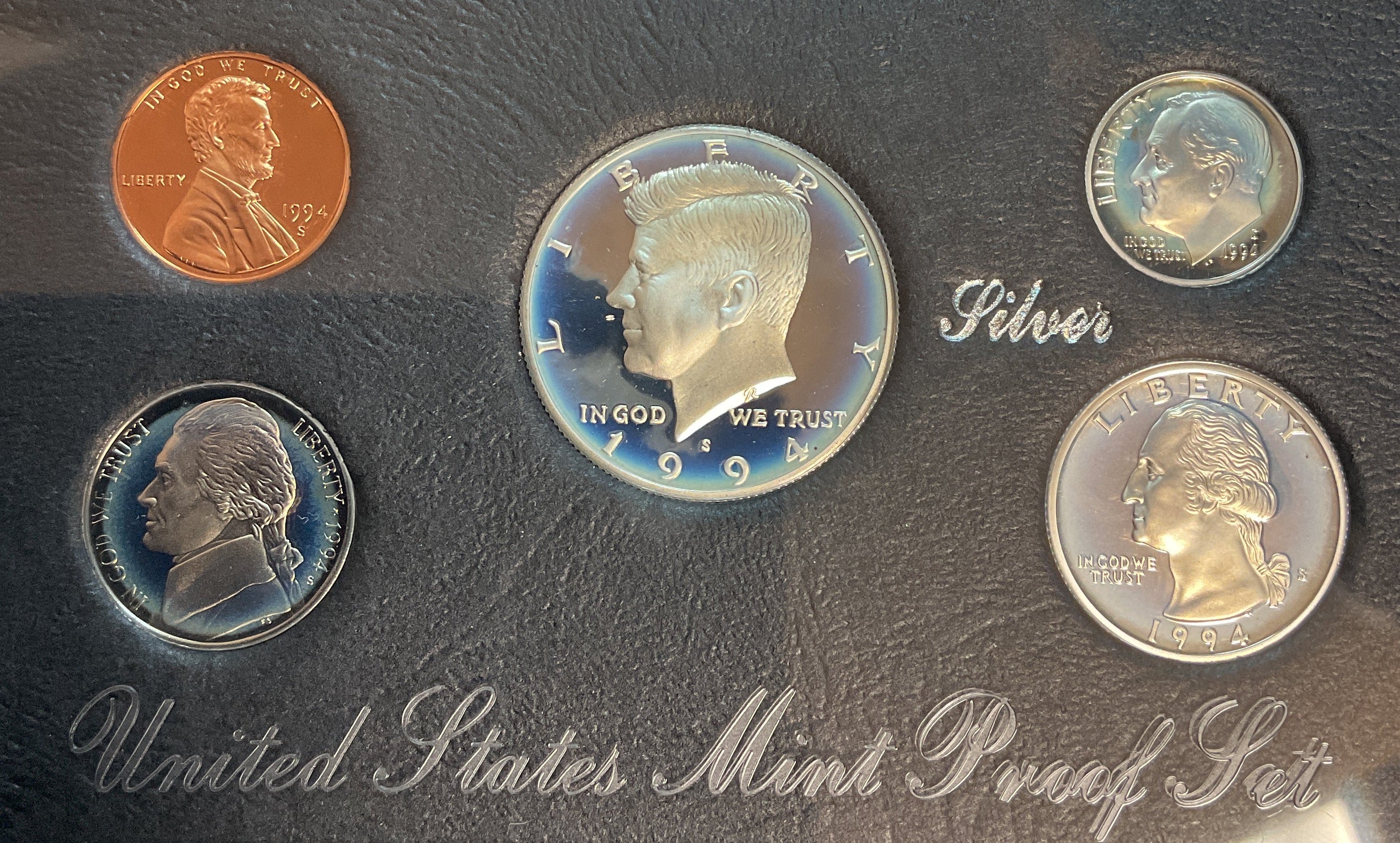 1994 5 Coin Silver Premier Silver Proof Set. U.S. Mint C.O.A, Store #PT033