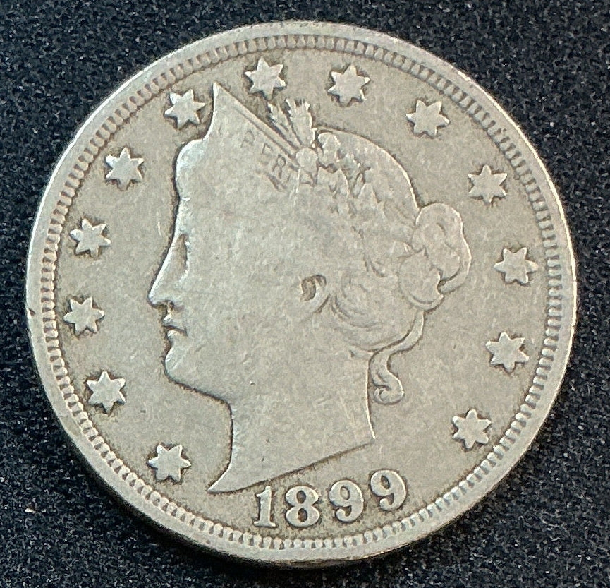 1899 Liberty Nickel, Very Good Circulated Coin., Store Sale #NL880