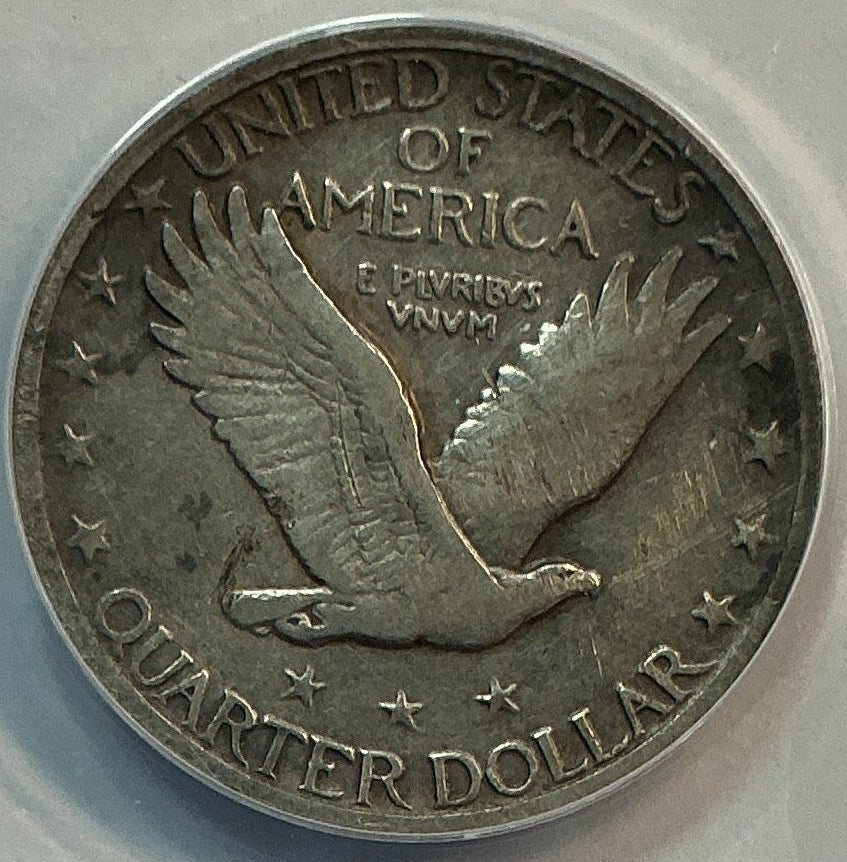 1918 Standing Liberty Quarter, *Damaged, Scratched, Cleaned* ANACS F-15, Store #QR1606