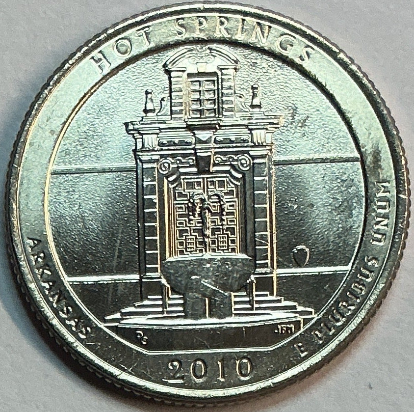 2010-D Brillant Uncirculated Hot Springs National Park, Arkansas Washington Quarter