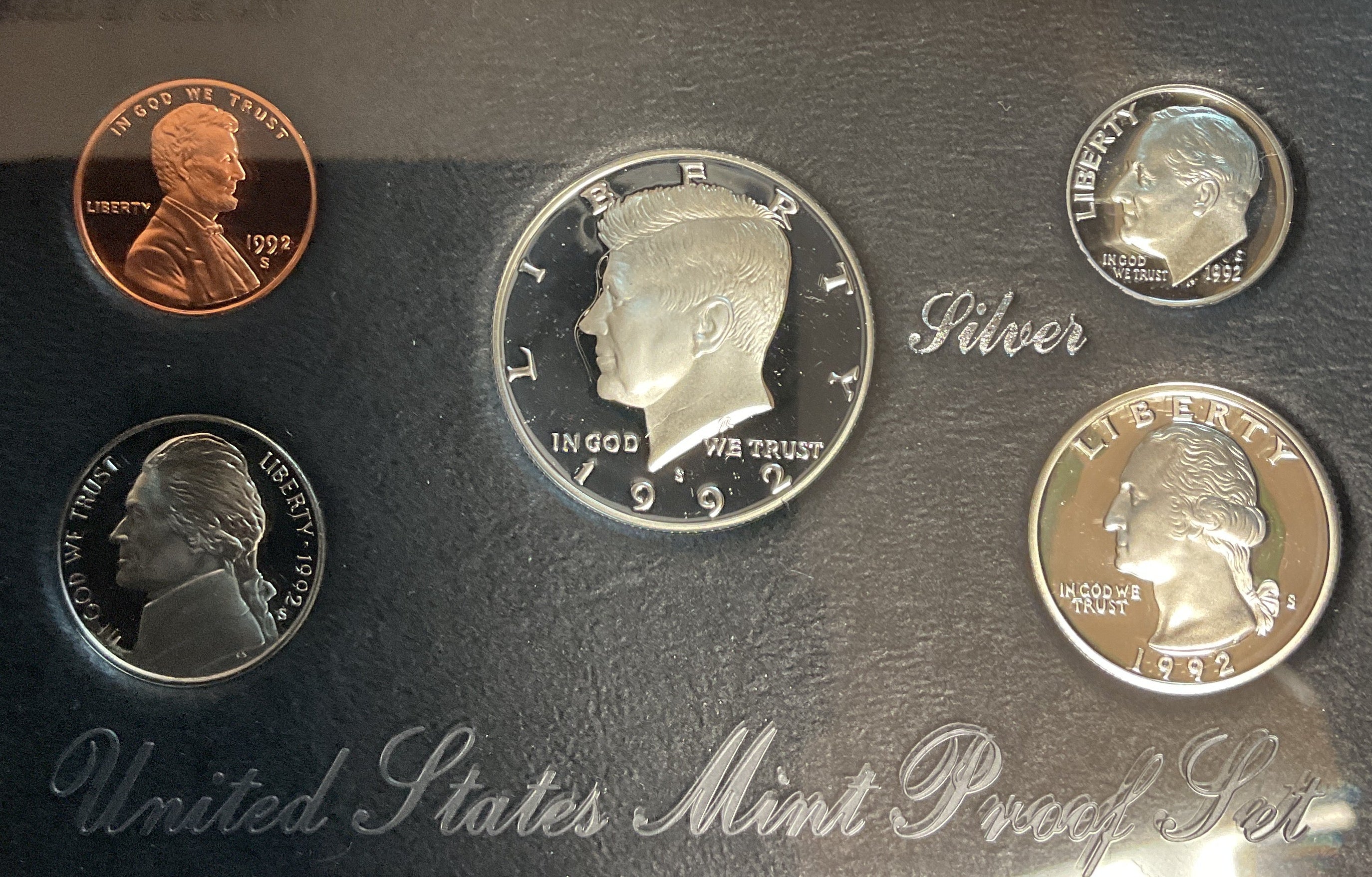 1992 5 Coin Silver Premier Silver Proof Set. U.S. Mint C.O.A, Store #PT031