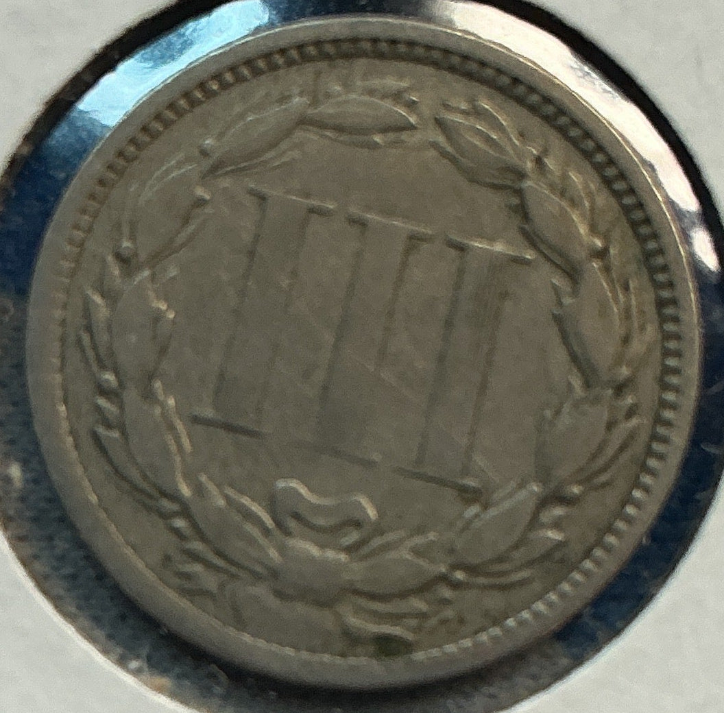 1866 Three Cent Copper Nickel, Extra Fine Circulated, Store #3C0012