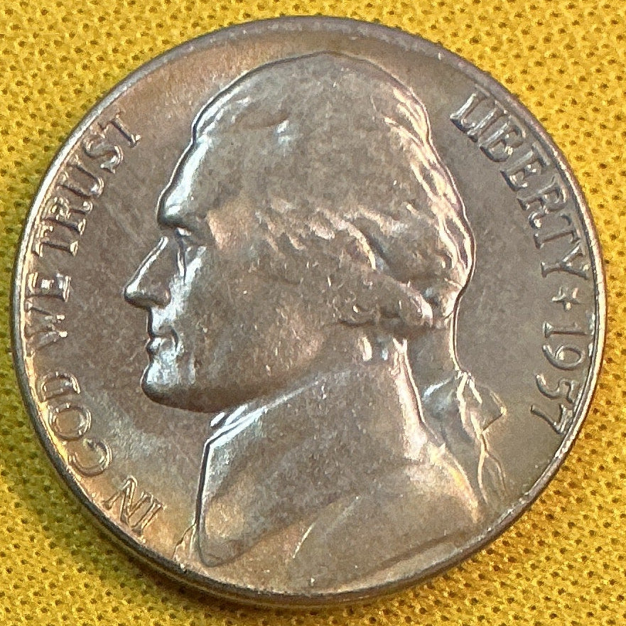 1957-D Jefferson Nickel, No Steps, Uncirculated Coin, Store #NL1105