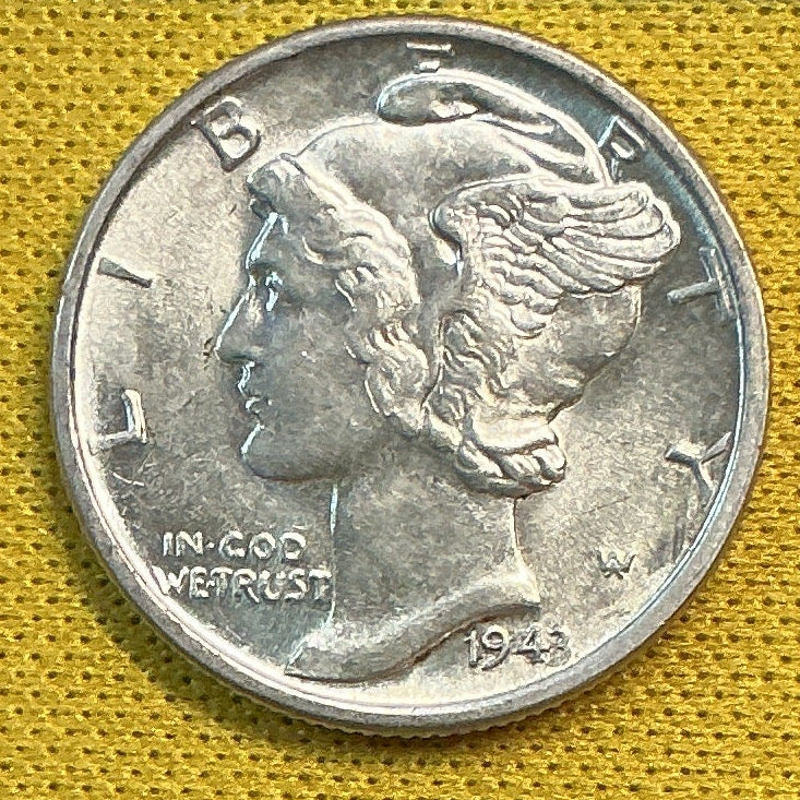 1941 Mercury Dime, Mint State Uncirculated Coin, Store #DE0677
