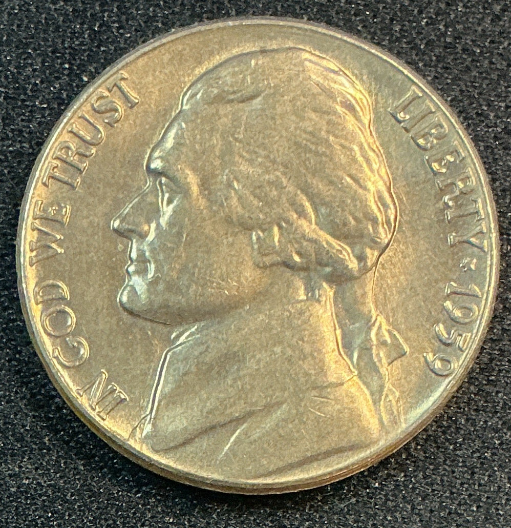 1959 Jefferson Nickel, Mint State Uncirculated Coin, Store #NL1106