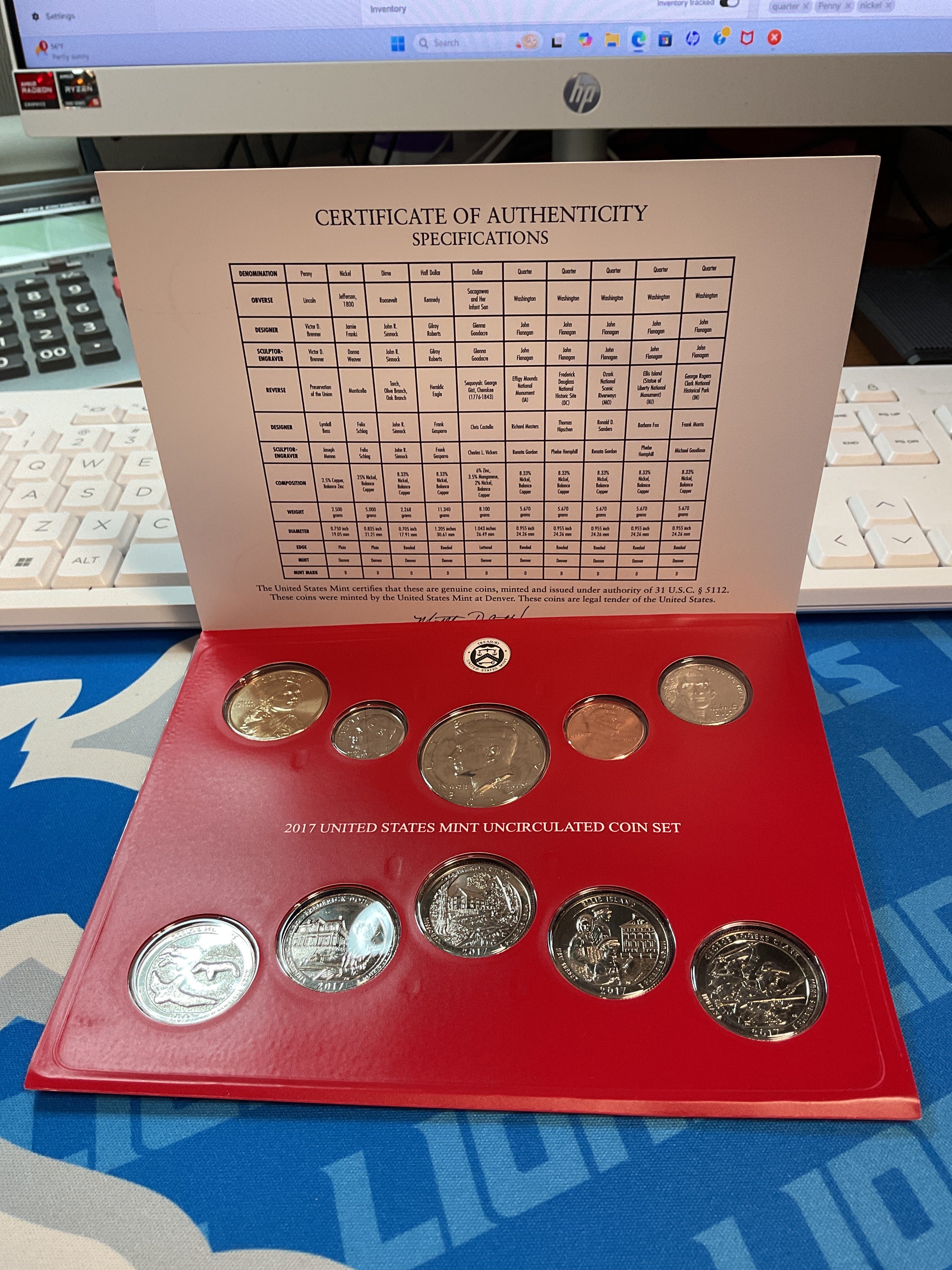 2017 United States Uncirculated 20-Coin Mint Set
