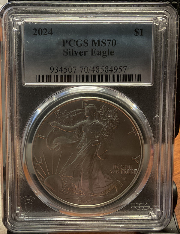 .999 Silver, 1 Troy Ounce, 2024 (W) American Silver Eagle, PCGS MS-70, Store #AE0271