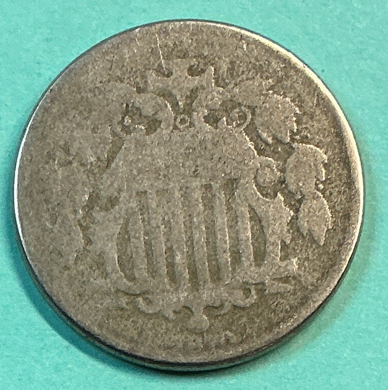 1870 Shield Nickel, Good Circulated Detail Coin, Store #NL0117