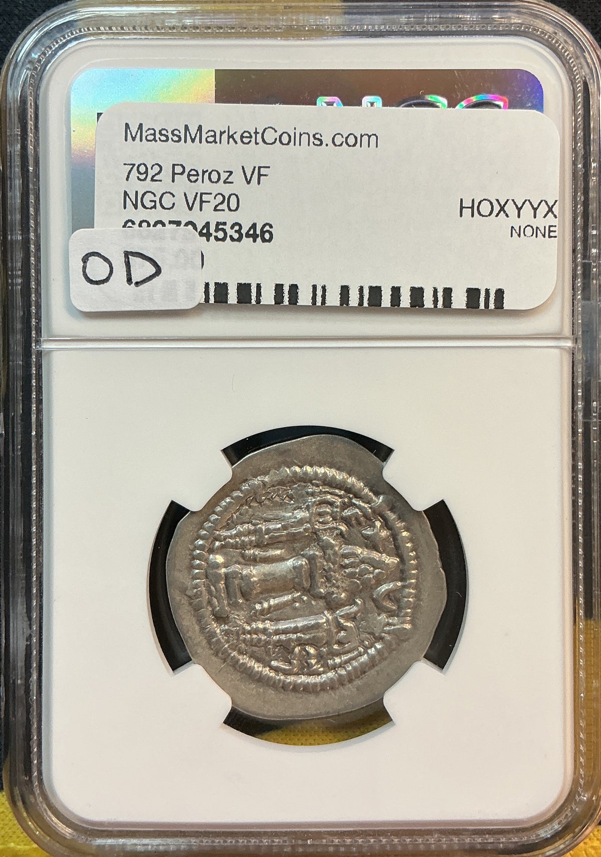 Ancient Coinage, VF, Sasanian Empire, Peroz I, AR Drachm, AD 457/9-484, Store #AT0043