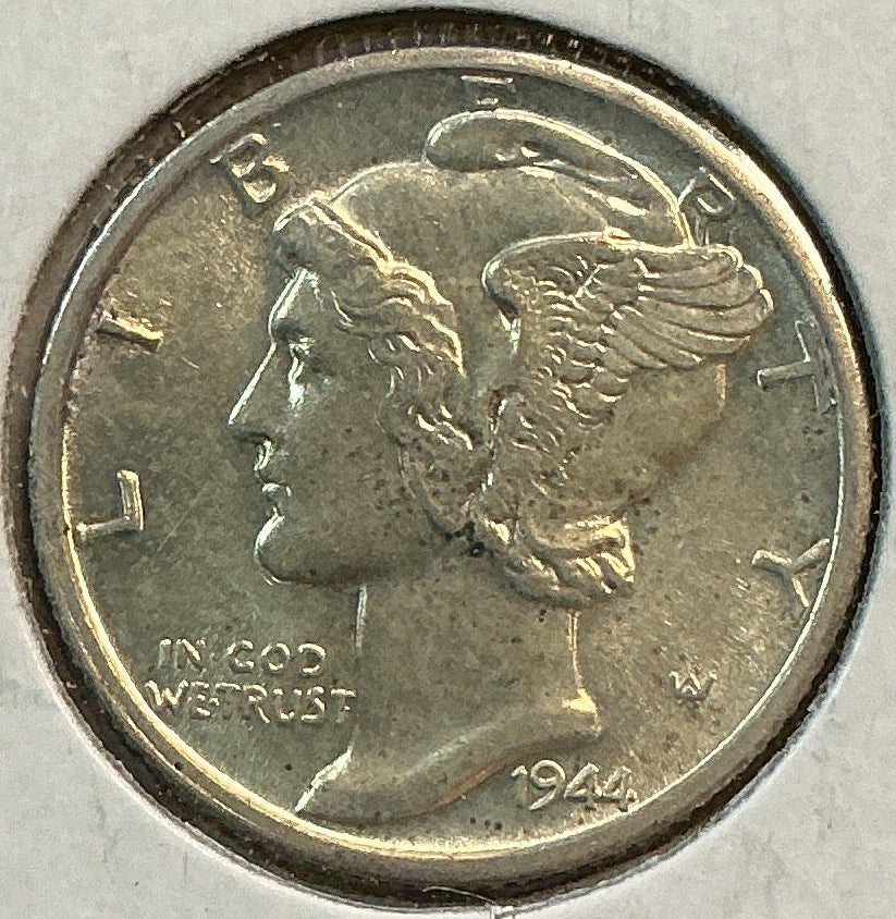1944-D Mercury Dime, Choice Brillant Uncirculated Coin, Store #DE0696