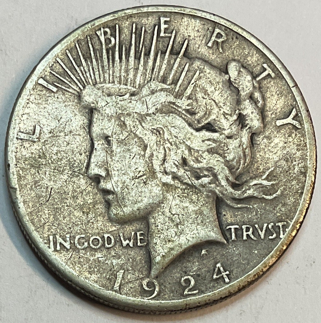 1924-S Peace Dollar, Very Good Circulated Coin, Store #DR0951