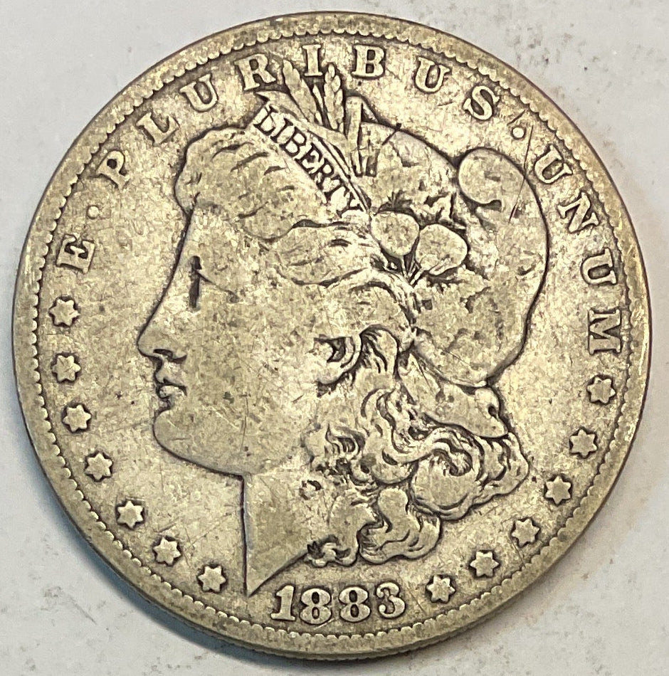 1883 Morgan Silver Dollar, Fine Circulated Coin, Store #DR0884