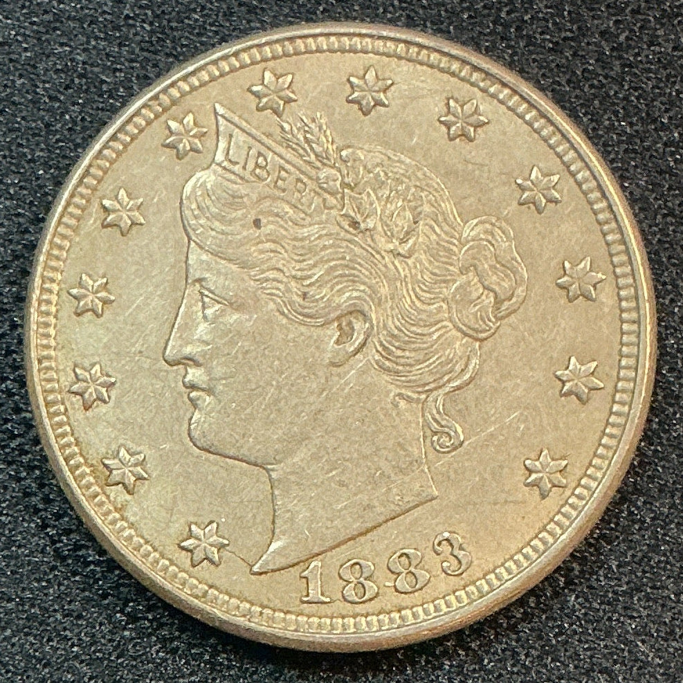 1883 Liberty Nickel., 'No Cents'., Very Fine Circulated Coin., Store Sale #NL869
