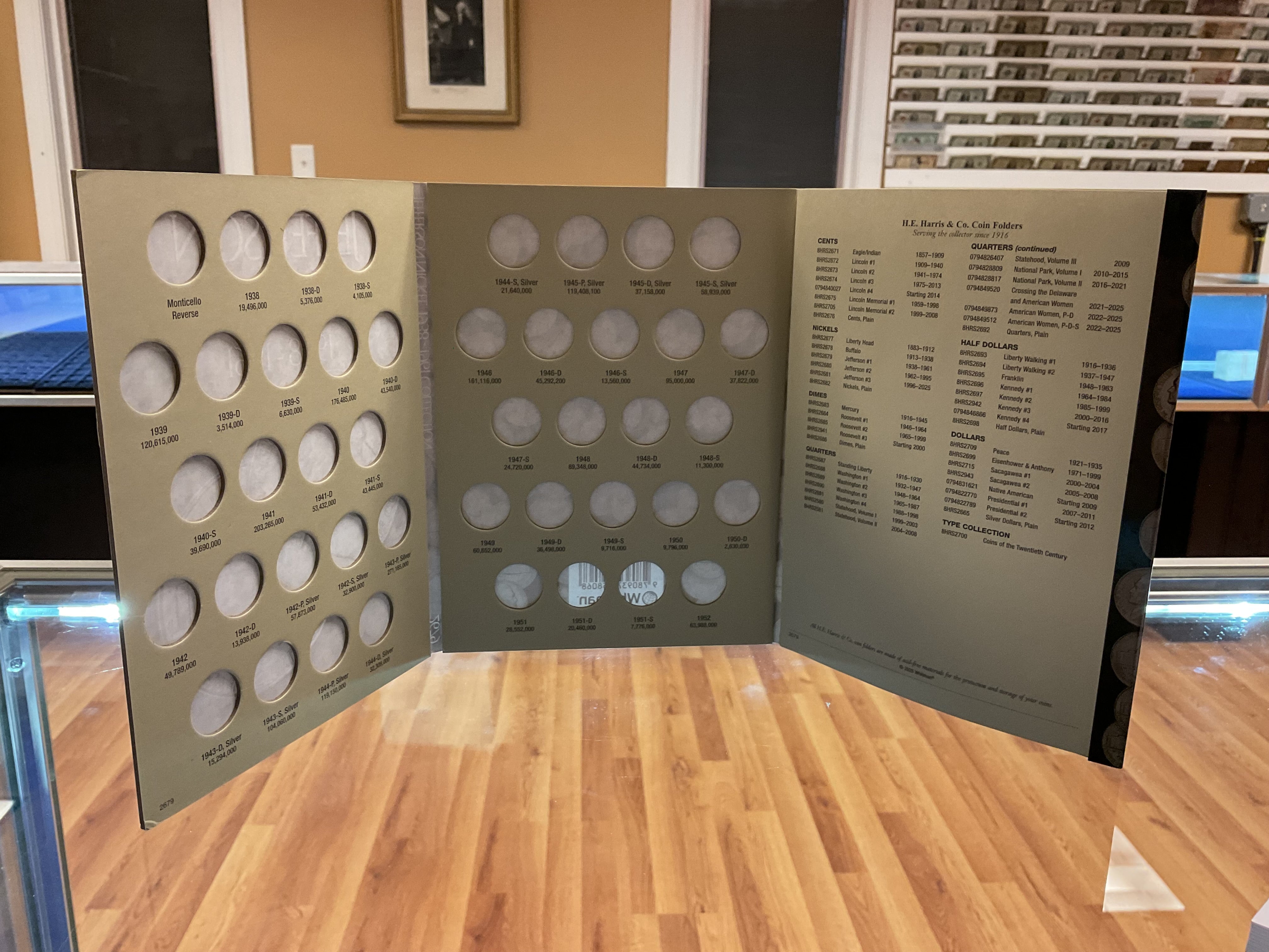 Jefferson Nickels, Harris Coin Folder, Collections 1938-1961